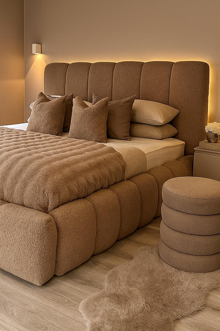 Luxury King Size Sleigh Bed with Deep Storage – Ivy Collection